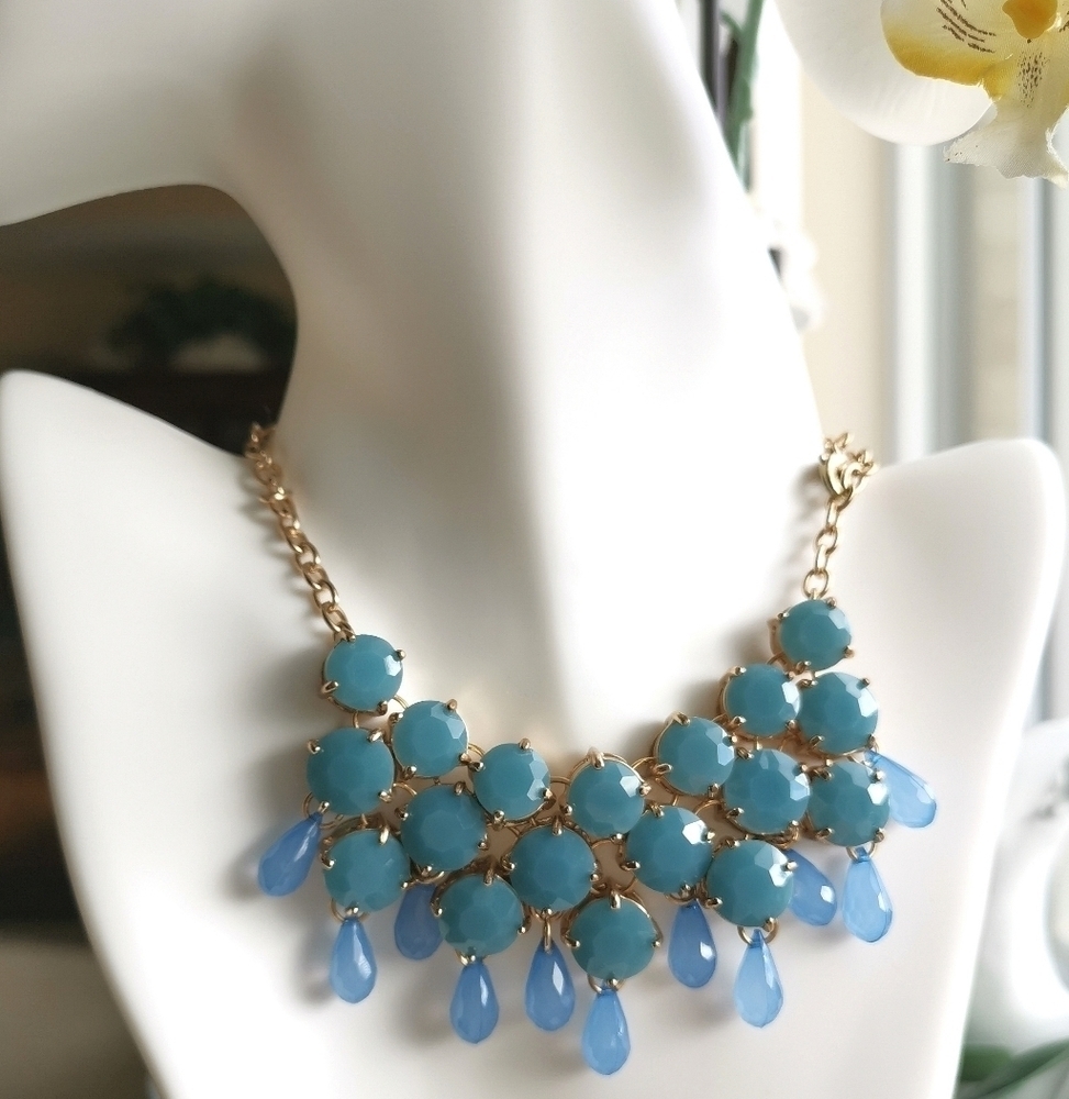 Vintage Turquoise Cascade Statement Necklace - image 1